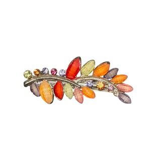 Rhinestone Hair Clip Colorful Jewel Leaf Alligator‎ Clip Fashion Accessory